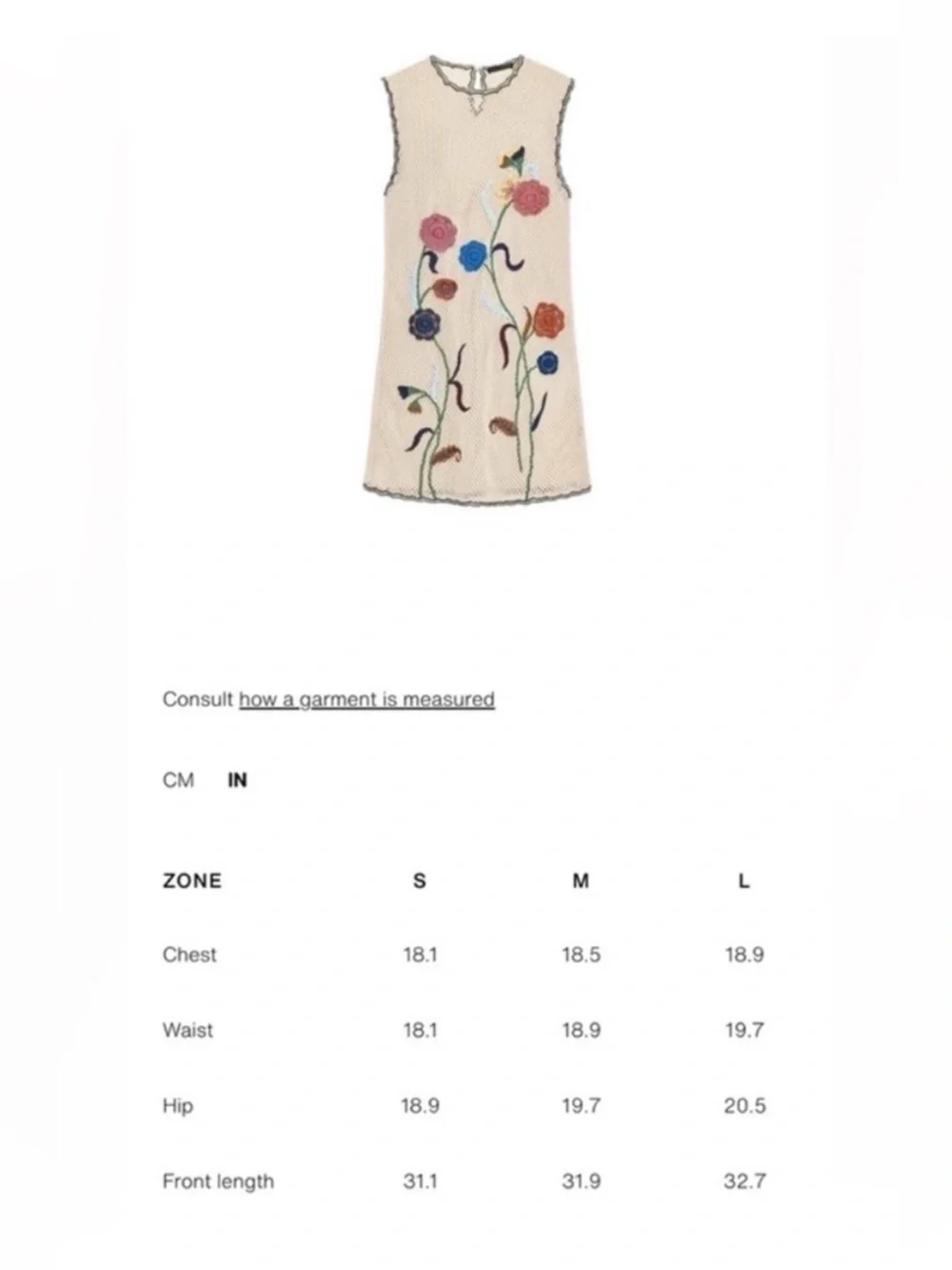 Zara Embroidered Crochet Floral Tank Dress in Cream/Multi NWT Size Medium - Picture 4 of 13